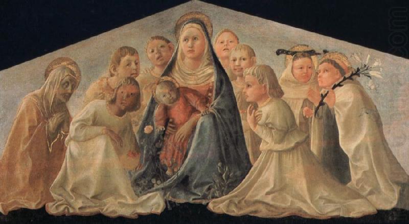 Madonna of Humility with Angels and Carmelite Saints, Fra Filippo Lippi